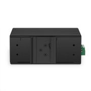 Industrial Unmanaged 2x 10/100/1000Base-T RJ45 to 2x 100/1000Base-X SFP Gigabit PoE++ Ethernet Media Converter This picture is about .