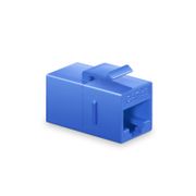 Cat5e Keystone RJ45 Coupler, Unshielded, Female to Female Insert Inline Coupler - Blue (12pcs/Pack) This picture is about 5EIMBE-U.