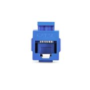 Cat5e Keystone RJ45 Coupler, Unshielded, Female to Female Insert Inline Coupler - Blue (12pcs/Pack) This picture is about 5EIMBE-U.