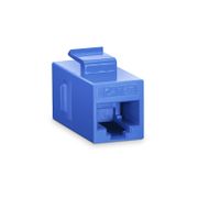 Cat5e Keystone RJ45 Coupler, Unshielded, Female to Female Insert Inline Coupler - Blue (12pcs/Pack) This picture is about 5EIMBE-U.