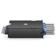 FHD™ MTP®-MDCカセット、OS2シングルモード、Type A、48芯、4 x MTP®-12(オス)- 8 x MDC 3ポートデュプレックス(ブルー)、0.35dB最大IL この写真はFHD-4MTP8MDC3PDOS2Aに関するものです。