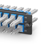 FHD® Fiber Adapter Panel, 48 Fibers OS2 Single Mode, 12 x MDC UPC 2-Port Duplex (Blue) Adapter, Ceramic Sleeve This picture is about FHD-FAP12MDC2PDSMF.
