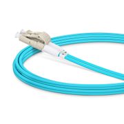 2m (7ft) Fiber Patch Cable, 2 Fibers, Short Boot, LC UPC Duplex to LC UPC Duplex, Multimode (OM3), Riser (OFNR), 2.0mm, Tight-Buffered, Aqua This picture is about OM3LCSDX.