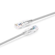 Cable de parcheo Ethernet Cat6 28AWG sin enganches sin blindaje (U/UTP) PVC CM de pequeño diámetro y alta flexibilidad 6in (0.15m), gris Esta imagen trata sobre C6UTPSGSPVC.