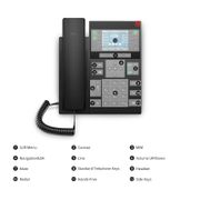 FIP-5112, Téléphone VoIP avec Écran LCD Couleur de 2,8 Pouces, 12 Comptes SIP, USB 2,0, Double Port Ethernet Gigabit, PoE Cette image concerne FIP-5112.