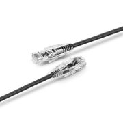 Cable de parcheo Ethernet Cat6 28AWG sin enganches sin blindaje (U/UTP) PVC CM de pequeño diámetro y alta flexibilidad, 6in (0.15m), negro Esta imagen trata sobre C6UTPSGSPVC.