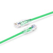 Cable de parcheo Ethernet Cat6 28AWG sin enganches sin blindaje (U/UTP) PVC CM de pequeño diámetro y alta flexibilidad 6in (0.15m), verde Esta imagen trata sobre C6UTPSGSPVC.