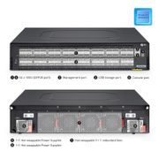 N8550-64C, 64-Port Ethernet Data Center Switch , 64 x 100Gb QSFP28, PicOS®, Broadcom Tomahawk 2 Chip, Front-to-Back Airflow This picture is about N8550-64C.