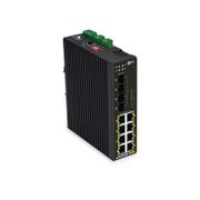 IES3220-8T4F-U, 8-Port Gigabit Ethernet L2+ Managed Industrial PoE++ Switch, 8 x PoE++ Ports@360W, with 4 x 1Gb SFP, -40 to 75°C Operating Temperature This picture is about 6.