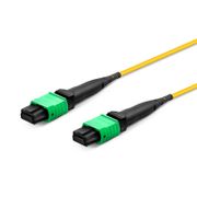 30m (100ft) Cable troncal MTP®, MTP®-12 APC (hembra) a MTP®-12 APC (hembra), 48 Fibras, Monomodo (OS2), Plenum (OFNP), 0.35dB Máx, Tipo B, Doble cubierta, Amarillo Esta imagen trata sobre 48FMTPSMF.