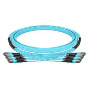 Customized MTP®-12 PRO Jumper, 8-144 Fibers, Multimode (OM3), 0.35dB Max, Aqua This picture is about .