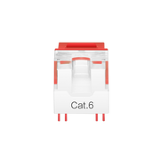 Cat6 RJ45 (8P8C) Unshielded Punch Down Keystone Jack Module, Red