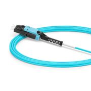 5m (16ft) LC UPC to LC UPC Flat Clip Uniboot Duplex with Push Pull Boot OM4 Multimode Riser (OFNR) 2.0mm BIF Fiber Optic Patch Cable This picture is about .