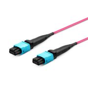 30m (98ft) Cable troncal MTP®, MTP®-12 UPC (Hembra) a MTP®-12 UPC (Hembra), 48 Fibras, Multimodo (OM4), Plenum (OFNP), 0.25dB Máx, Tipo A, Doble chaqueta, Magenta Esta imagen trata sobre 48FMTPOM4.