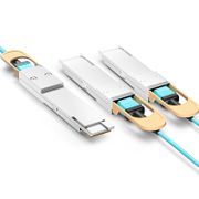 2m (7ft) Generic Compatible 400G QSFP-DD to 2 x 200G QSFP56 Active Optical Breakout Cable This picture is about rr.