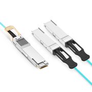 20m (66ft) Dell AOC-Q28DD-2Q28-100G-20M Compatible 200G QSFP-DD to 2 x 100G QSFP28 Active Optical Breakout Cable This picture is about eded.