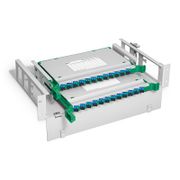 2U Rack Mount Fiber Optic Distribution Panel, 24 Fibers OS2 Single Mode, 24 x SC UPC Simplex (Blue) Adapter This picture is about 5.