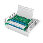 2U Rack Mount Fiber Optic Distribution Panel, 24 Fibers OS2 Single Mode, 24 x SC UPC Simplex (Blue) Adapter This picture is about 4.