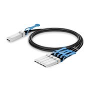 3m (10ft) Extreme Networks Compatible 100G QSFP28 to 4 x 25G SFP28 Active Direct Attach Copper Breakout Cable This picture is about 2.