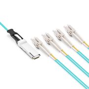 25m (82ft) NVIDIA/Mellanox Compatible 100G QSFP28 to 4 Duplex LC Ethernet Active Optical Breakout Cable This picture is about .