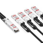 0.5m (2ft) NVIDIA/Mellanox Compatible 400G OSFP Finned Top vers 4 x 100G QSFP56 InfiniBand HDR Câble de Breakout Passif en Cuivre à Attache Directe pour Switchs Quantum-2 et ConnectX-6 HCA Cette image concerne OSFP-400G-4QPC005.