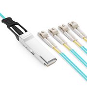 10m (33ft) HW QSFP-8LC-AOC10M Compatible 40G QSFP+ to 4 Duplex LC Active Optical Breakout Cable This picture is about 1.