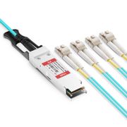 10m (33ft) HW QSFP-8LC-AOC10M Compatible 40G QSFP+ to 4 Duplex LC Active Optical Breakout Cable This picture is about w.