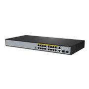 S2500L-18T2F-P, 18-Port Gigabit Ethernet L2 Unmanaged PoE+ Switch, 16 x PoE+ Ports@240W, 2 x 1Gb RJ45, with 2 x 1Gb SFP Uplinks, Desktop/Rackmount This picture is about .
