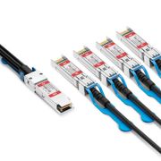 9m (29ft) FS совместимый с Mellanox, совместимый 100G QSFP28 -> 4x25G SFP28 активный DAC Twinax Это изображение касается QSFP-100G-4SAC09.