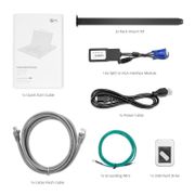 16-Port Cat5 1U Rack-Mount KVM Over IP Switch with 17" Full HD LCD, 16 x RJ45 to VGA Interface Modules Included This picture is about KVM-160217IP.