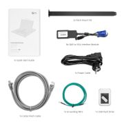 Conmutador KVM sobre IP de montaje en rack de 1U y 8 puertos Cat5 con LCD de 17" Full HD, 8 módulos de interfaz RJ45 a VGA incluidos Esta imagen trata sobre KVM-080217IP-800..