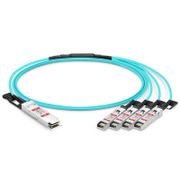 1m (3ft) Dell (DE) AOC-Q28-4SFP28-25G-1M Compatible 100G QSFP28 to 4 x 25G SFP28 Active Optical Breakout Cable This picture is about 1.