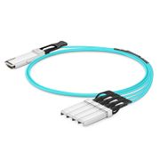 1m (3ft) Dell (DE) AOC-Q28-4SFP28-25G-1M Compatible 100G QSFP28 to 4 x 25G SFP28 Active Optical Breakout Cable This picture is about 2.