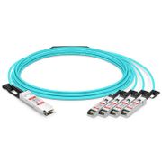 50m (164ft) Brocade 100G-Q28-S28-AOC-5001 Compatible 100G QSFP28 to 4 x 25G SFP28 Active Optical Breakout Cable This picture is about 1.