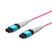 30m (100ft) Cable troncal MTP®, MTP®-8 UPC (macho) a MTP®-8 UPC (hembra), 32 Fibras, Multimodo (OM4), Plenum (OFNP), 0.25dB Máx, Tipo A, Doble cubierta, Magenta Esta imagen trata sobre .
