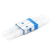 Adaptador/acoplador de fibra óptica, OS2 monomodo SN/UPC a SN/UPC, plástico, 4 puertos sin brida Esta imagen trata sobre .