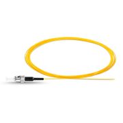 2m (7ft) Fiber Pigtail, ST UPC to Unterminated, Simplex, OS2 Single Mode, PVC (Unrated), 0.9mm, Yellow This picture is about .