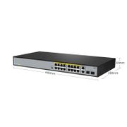 S2500L-18T2F-P, 18-Port Gigabit Ethernet L2 Unmanaged PoE+ Switch, 16 x PoE+ Ports@240W, 2 x 1Gb RJ45, with 2 x 1Gb SFP Uplinks, Desktop/Rackmount This picture is about .