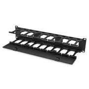 Horizontal Single Sided High Capacity Cable Manager, 2RU, Finger Duct with Cover, 4.56 in. Depth This picture is about 4.