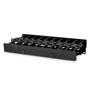 Horizontal Dual Sided High Capacity Cable Manager, 1RU, Finger Duct with Cover, 8.88 in. Depth Esta imagen trata sobre 5.