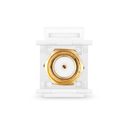 Feedthrough SyncEase™ F-Connector, Gold-Plated, White Housing Esta imagen trata sobre 4.