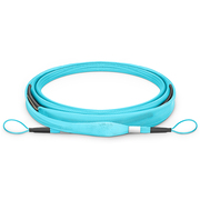 Customized MTP®-12 PRO Jumper, 8-144 Fibers, Multimode (OM3), 0.35dB Max, Aqua This picture is about .