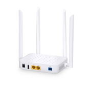 ONU1910-2G-W、XPON(GPON+EPON)ONU、1x PON、SC/UPC、2x GE、1x USB、および4x 外部アンテナ(1200M WiFi 5)付き この写真はONU1910-2G-Wに関するものです。