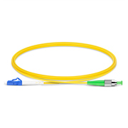 1m (3ft) Fiber Patch Cable, 1 Fiber, LC UPC Simplex to FC APC Simplex, Single Mode (OS2), Riser (OFNR), 2.0mm, Tight-Buffered, Yellow This picture is about .
