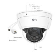 IPC104-2M-D, Telecamera di Rete a Cupola Full HD da 2MP con Microfono Integrato, Visione Notturna da 98ft, Telecamera IP PoE per Esterni/Interni con Obiettivo Varifocale da 2.8-12mm Questa immagine riguarda IPC104-2M-D.