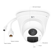 Caméra Réseau à Tourelle Full HD 2MP avec Micro Intégré, Vision Nocturne de 98 pouces, Caméra IP PoE Extérieure/Intérieure avec Objectif Fixe de 2,8mm, IPC101-2M-T Cette image concerne IPC101-2M-T.