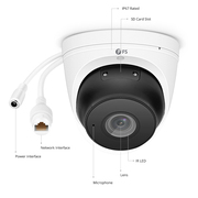 IPC104-5M-T, Super HD 5MP Turret Network Camera with Built-in Mic, 98ft Night Vision, IP67 Weatherproof, Smart Behavior Detection, PoE Network Camera with Varifocal 2.8-12mm Lens This picture is about 4.