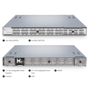 N8550-24CD8D, 24-Port Ethernet Data Center Switch, 24 x 200Gb QSFP56, with 8 x 400Gb QSFP-DD Uplinks, PicOS®, Broadcom Trident 4 Chip, Front-to-Back Airflow This picture is about N8550-24CD8D.