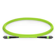 2m (7ft) MTP® Jumper, MTP®-12 UPC (Female) to MTP®-12 UPC (Female), 12 Fibers, Multimode (OM5), Plenum (OFNP), 0.35dB Max, Type A, Lime Green This picture is about .