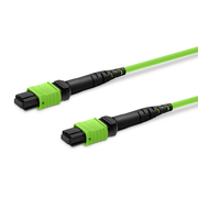 1m (3ft) MTP® Jumper, MTP®-12 UPC (Female) to MTP®-12 UPC (Female), 12 Fibers, Multimode (OM5), Plenum (OFNP), 0.35dB Max, Type B, Lime Green This picture is about .